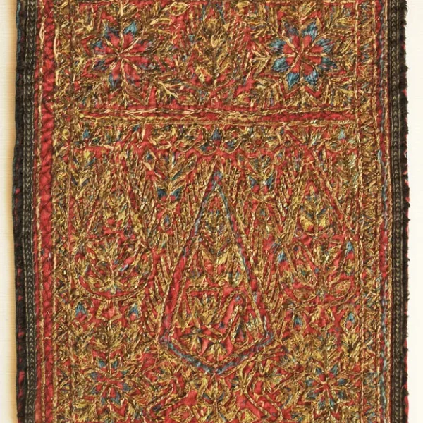 Albero della vita e simboli dell'uiverso. Ricamo-talismano zoroastriano matrimoniale di buon augurio.