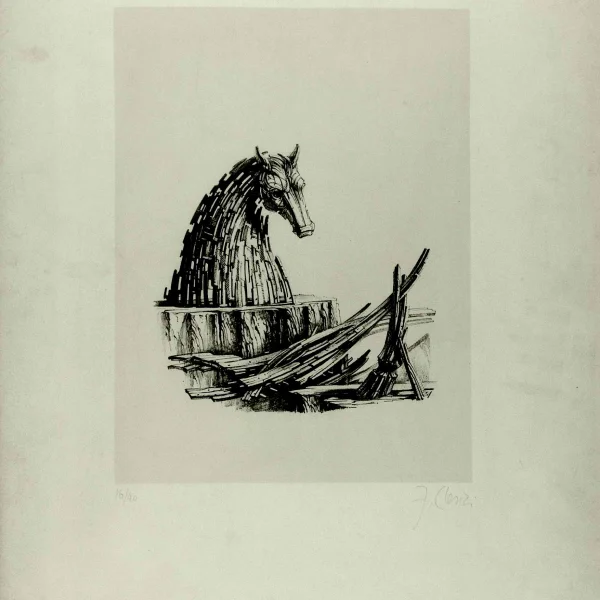 Recupero del cavallo di Troia | 1 Litografia