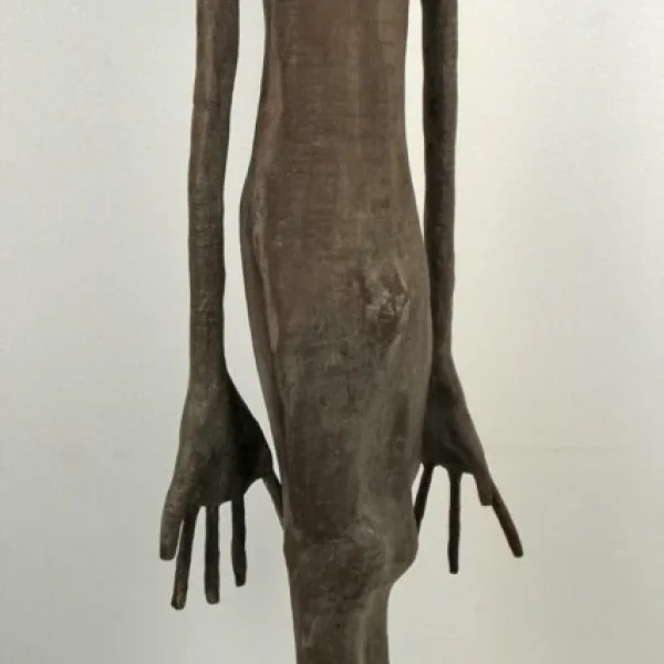 Uomo nero che guarda verso il cielo