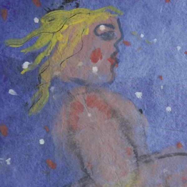 Donna che guarda il Vesuvio