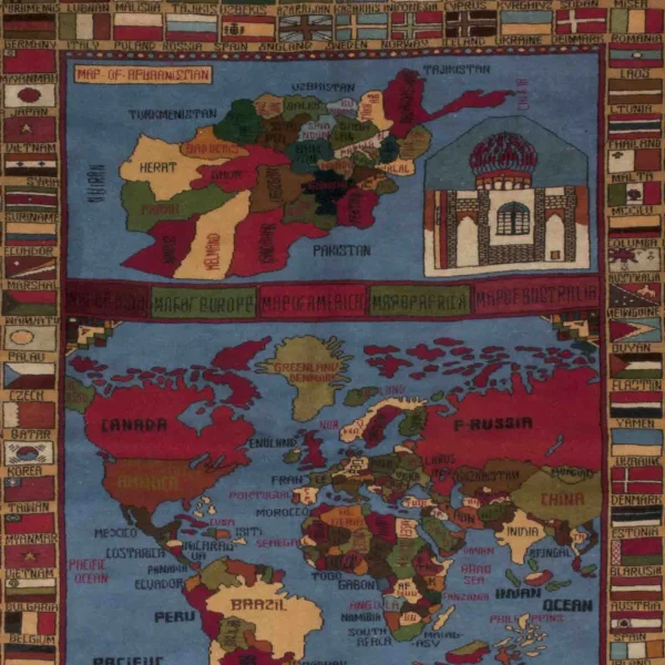 Tappeto con l'Afghanistan